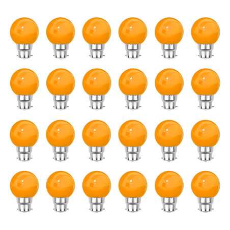 Lot de 24 ampoules orange B22 Incassables