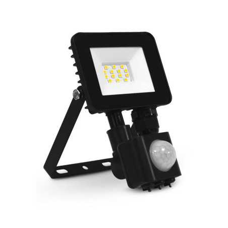Projecteur LED Noir 10W 6000K avec détecteur infrarouge IP65