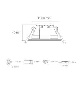 Spot LED encastrable orientable 6W IP65 Europole LED'UP Universal Switch II
