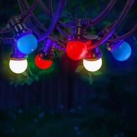 Rêvenergie - Guirlande guinguette 20 ampoules B22 Multicolore 10m