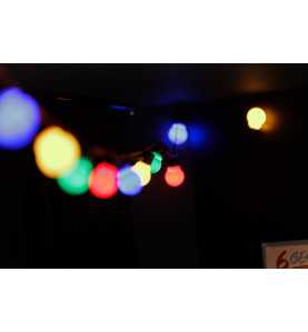 Guirlande guinguette LED B22 20 ampoules multi 10m + Câble d'alim