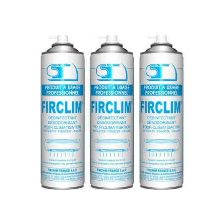 Firclim - 3 Sprays anti-bactérien, Nettoyant, aérosol pour clim