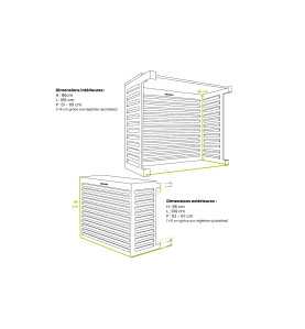 Cache clim extérieur alu blanc S clim PAC