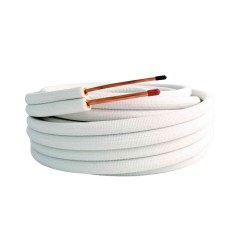 Liaisons frigorifiques 1/4" - 3/8" de 20 m Blanc Cuivre Tube de liaison frigorifique