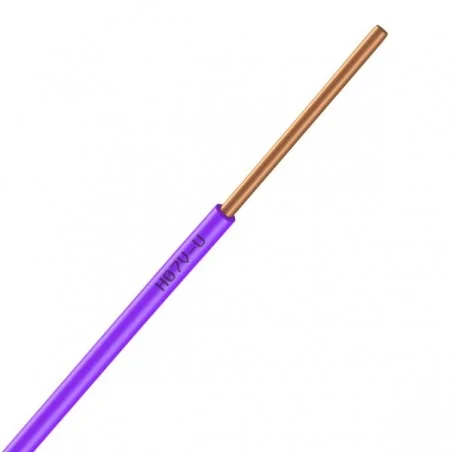 Nexans - 01225012 - Bobine de fil électrique 1,5mm Violet Long 100m [ H07V-U PASSEO 1 ]