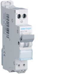 Hager - MFS706 - Disjoncteur 1P+N 3kA C6A SanVis 1M