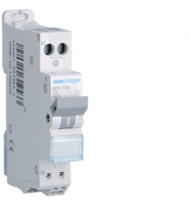 Hager - MFS706 - Disjoncteur 1P+N 3kA C6A SanVis 1M