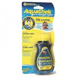 AquaChek - 50 Bandelettes d'analyse piscine Testeur 4 en 1 Aquachek Chlore/pH Jaune/Bleu