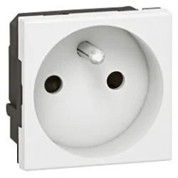 Legrand - 077111 - Prise Prog Mosaic - 2P+T droite - 2 mod - blanc
